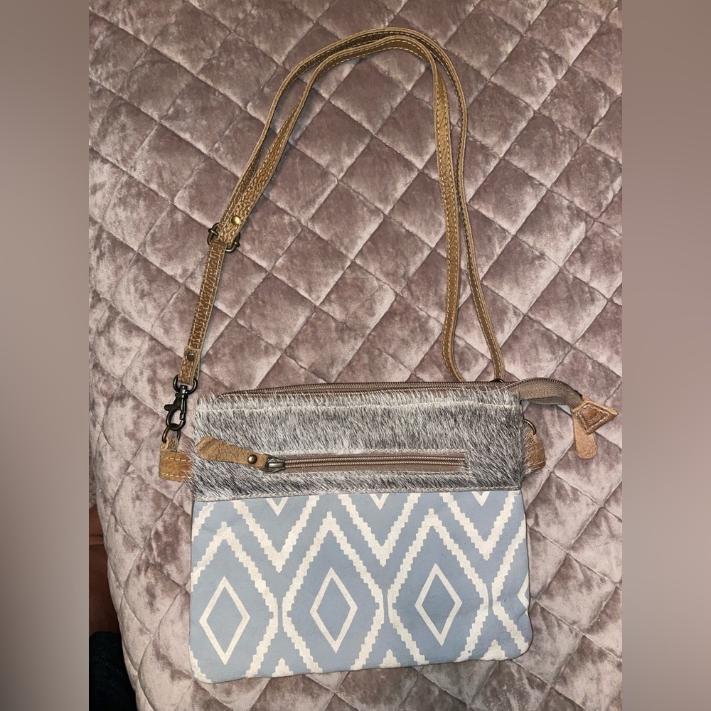 Myra Tan and Gray Women's Crossbody Bag